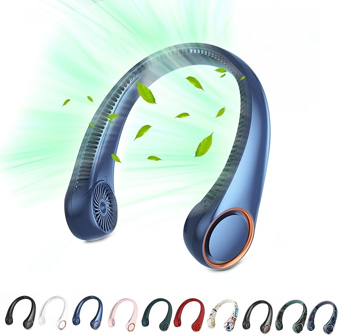Portable Neck Fan, Hands Free Bladeless Fan, 360°
